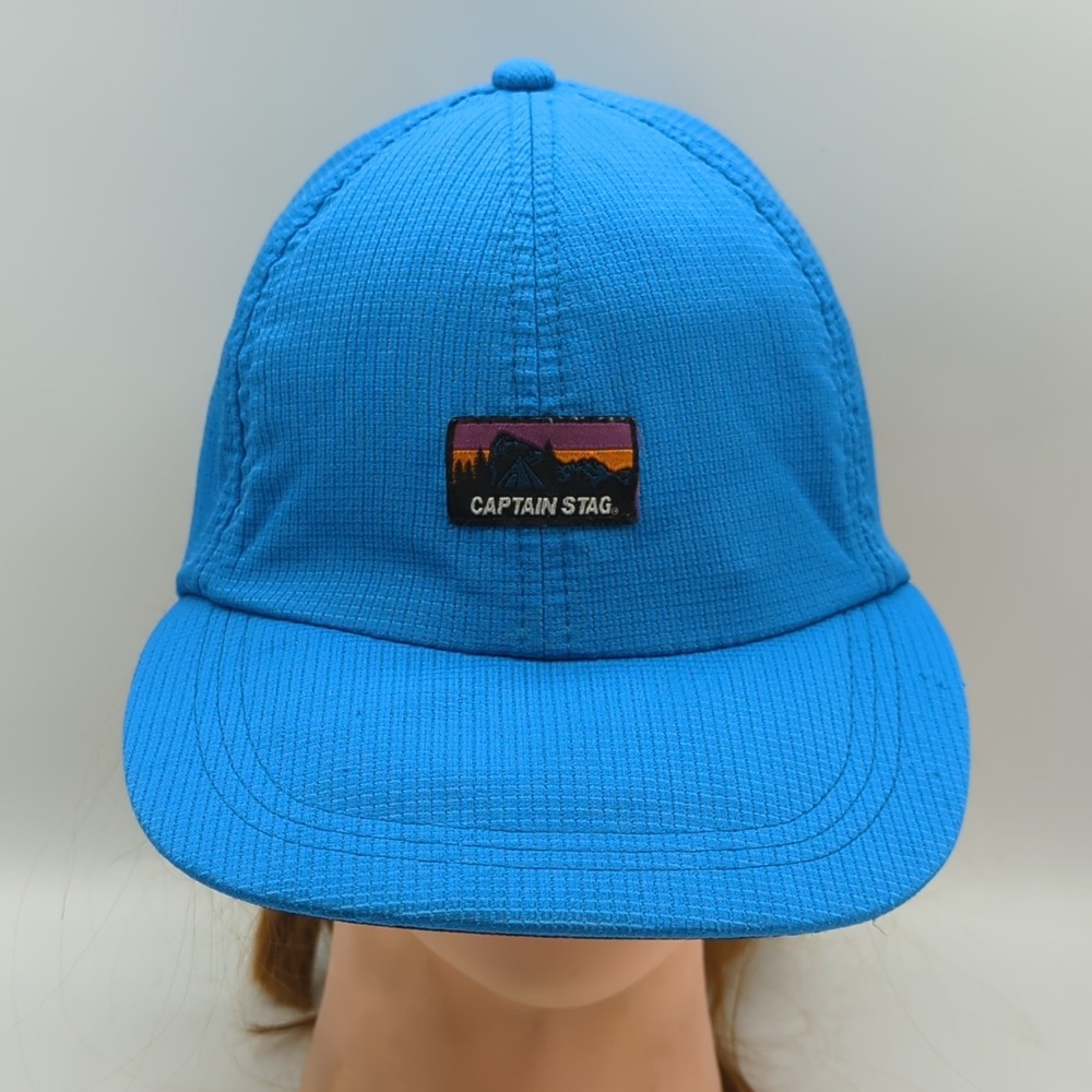 Captain Stag Outdoor Adventure Hat Blue Ripstop Adjustable Japan Hiking Camp Cap